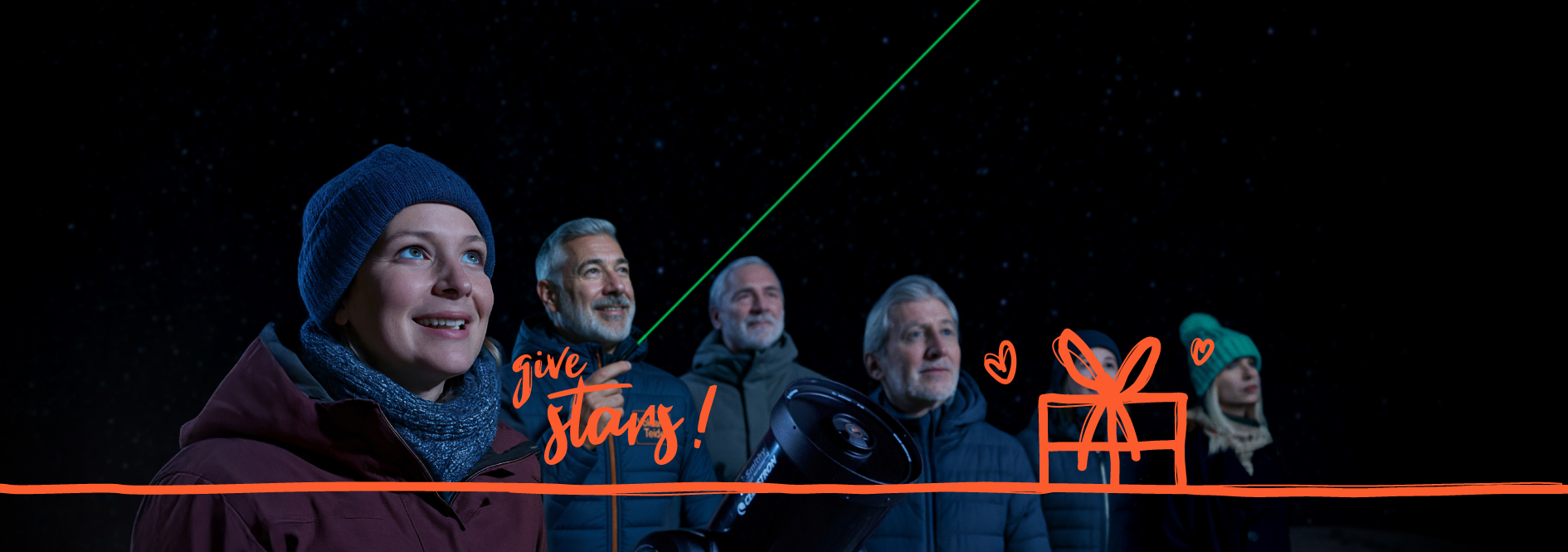 People enjoying their stargazing gift