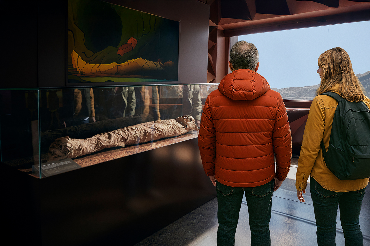 Guanche-mummie in de tentoonstelling &ldquo;Teide Legend Tour&rdquo;