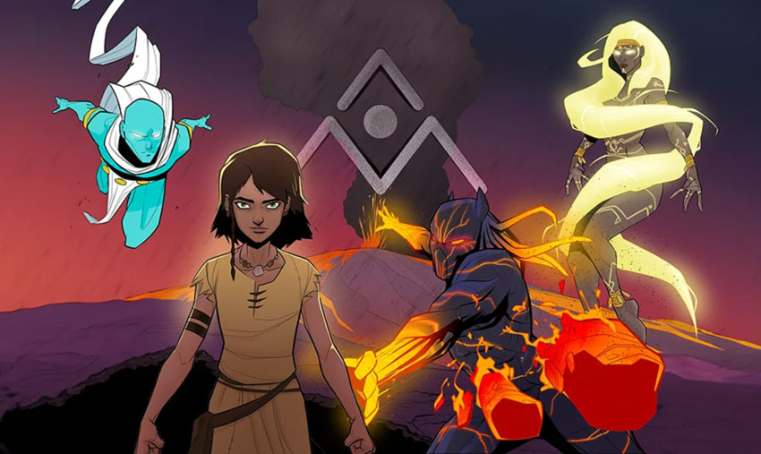 I personaggi di Teide Legend: Acham&aacute;n, Tassat, Guayota e Magec