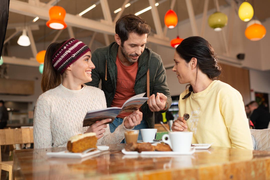 Visitors enjoying breakfast in the Teide Cable Car Visitors’ Centre café-restaurant