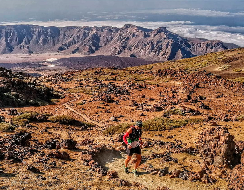 Sportsman on Mount Teide, Tenerife