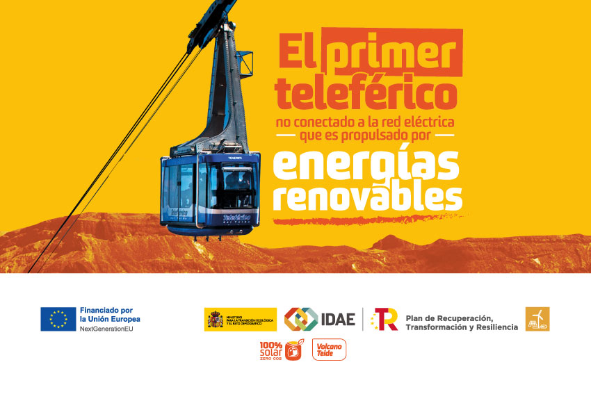 Teleférico del Teide es propulsado por energía renovable 100% solar sin estar conectado a una red eléctrica Teleférico del Teide es propulsado por energía renovable 100% solar sin estar conectado a una red eléctrica