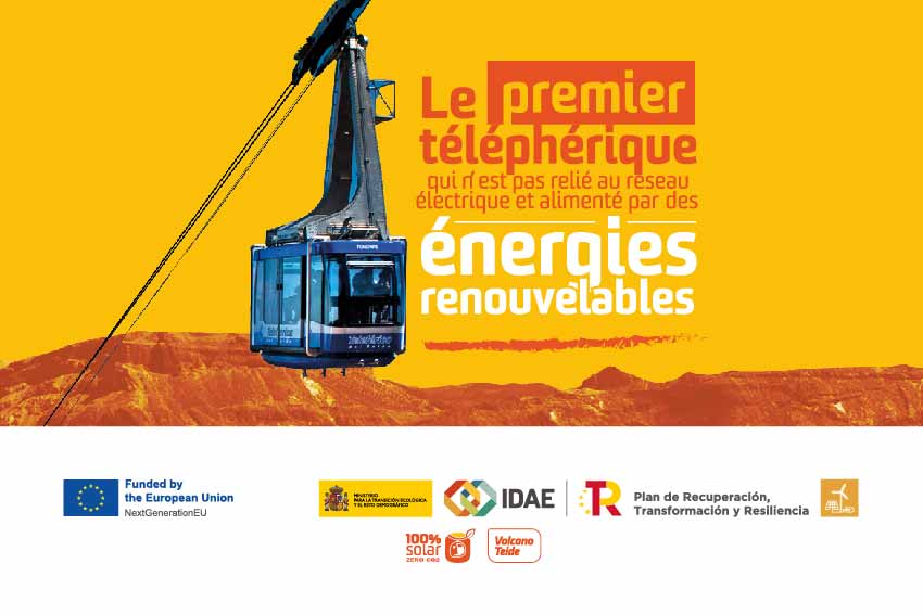 Le téléphérique du Teide fonctionne à 100 % avec l’énergie solaire renouvelable, sans être relié à un réseau électrique Le téléphérique du Teide fonctionne à 100 % avec l’énergie solaire renouvelable, sans être relié à un réseau électrique